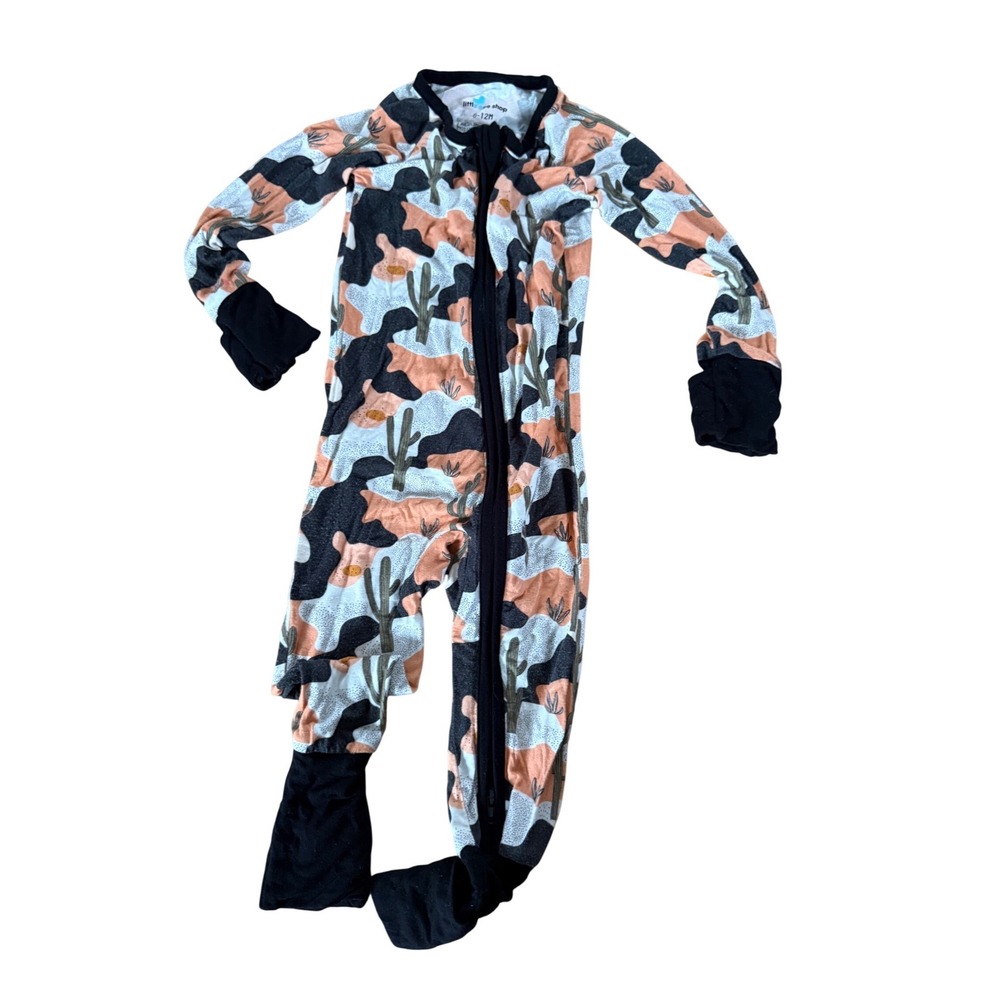 Little One Shop camo print bamboo one piece pajama infant
